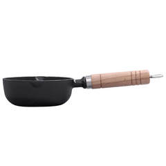 18CM Cast Iron Pot With Wooden Handle Stockpan