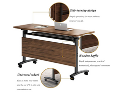 Set of 2 PCs Folding Office Computer Desk Table With Wheels Set