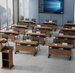 Set of 2 PCs Folding Office Computer Desk Table With Wheels Set