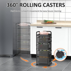 4 Layer Kitchen Square Rotating Trolley