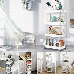 Storage Rack Trolley With Wheels For Kitchen Or Bathroom