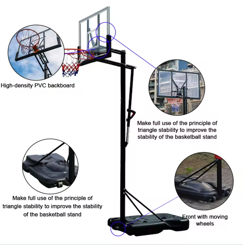 Basketball Ring Hoop Stand Basketball Ring 3.05M 10FT Quick Lift