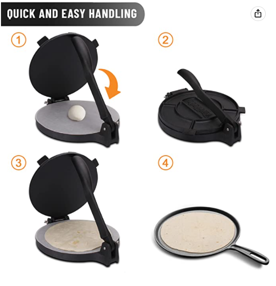 Cast Iron Press Tortilla Press for Chapati / Roti