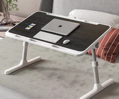 Laptop Table with USB and Drawer Height Adjustable Computer Table