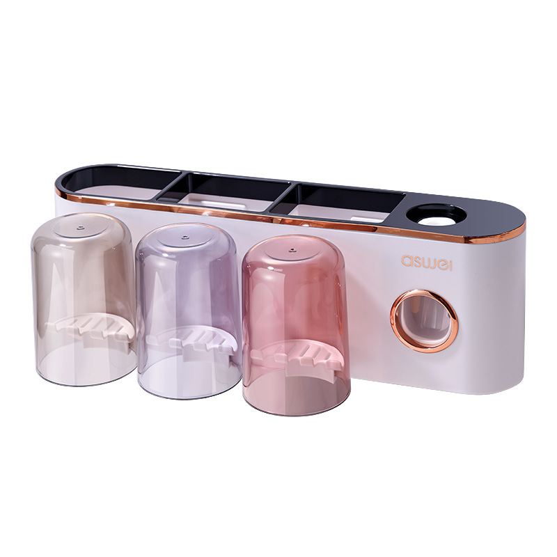 4 Cups Toothpaste Dispenser and bathroom organisor