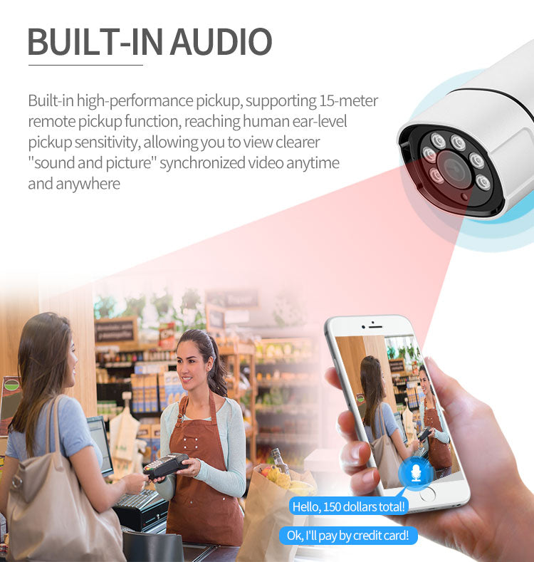 4K 8MP AHD Night Vision Waterproof Metal Infrared Outdoor CCTV Security Camera