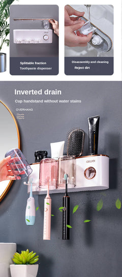 4 Cups Toothpaste Dispenser and bathroom organisor