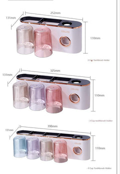 4 Cups Toothpaste Dispenser and bathroom organisor