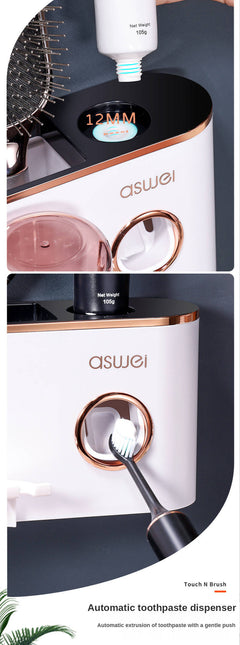 4 Cups Toothpaste Dispenser and bathroom organisor