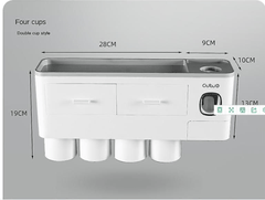 Automatic Toothpaste Dispenser Kit with Magnetic Cups