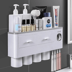 Automatic Toothpaste Dispenser Kit with Magnetic Cups