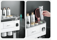 Automatic Toothpaste Dispenser Kit with Magnetic Cups