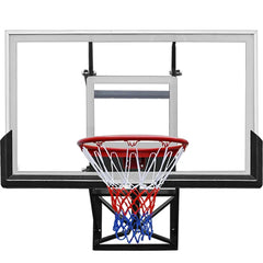 Height Adjustable Wall Mount Basketball Hoop With Tempered Glass Backboard