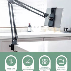 Tablet Cell Phone Stand Flexible Articulated Arm Metal Phone Holder For Bed Table