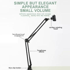 Tablet Cell Phone Stand Flexible Articulated Arm Metal Phone Holder For Bed Table