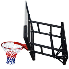 Height Adjustable Wall Mount Basketball Hoop With Tempered Glass Backboard