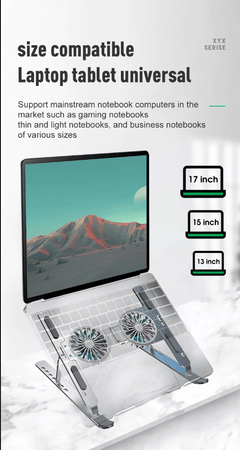Portable Ergonomic Aluminum Laptop Stand With Fan