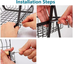 3 Tier Fruit Vegetable Racks, Fruit Vegetable Storage Basket Stand For Kitchen