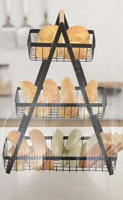 3 Tier Fruit Vegetable Racks, Fruit Vegetable Storage Basket Stand For Kitchen