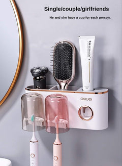 4 Cups Toothpaste Dispenser and bathroom organisor
