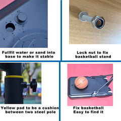 Basketball Hoop Stand System Ring Portable 2.1 M Height Adjustable