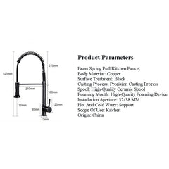 Brass Black Kitchen Faucet Mixing Faucet