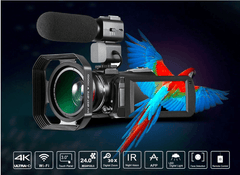 4K Digital Video Camera with 3.0'' LCD Full HD Display with mic Camcorder