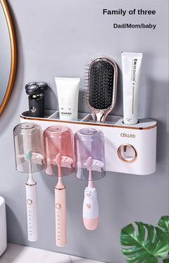 4 Cups Toothpaste Dispenser and bathroom organisor