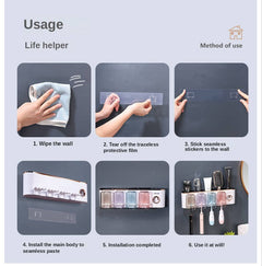 4 Cups Toothpaste Dispenser and bathroom organisor