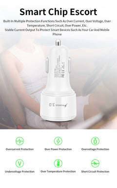 36W USB Car Charger Multiport Car Phone Charger