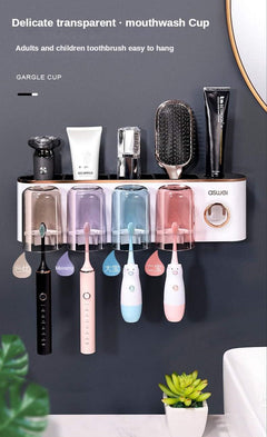 4 Cups Toothpaste Dispenser and bathroom organisor