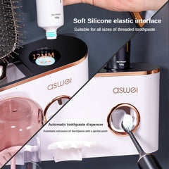 4 Cups Toothpaste Dispenser and bathroom organisor