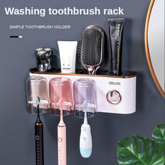 4 Cups Toothpaste Dispenser and bathroom organisor