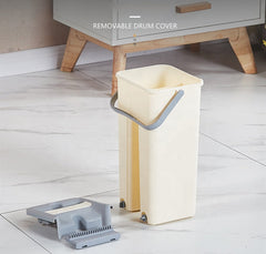 Flat Squeeze Mop And Bucket Hand Free Floor Cleaning Microfiber Mop