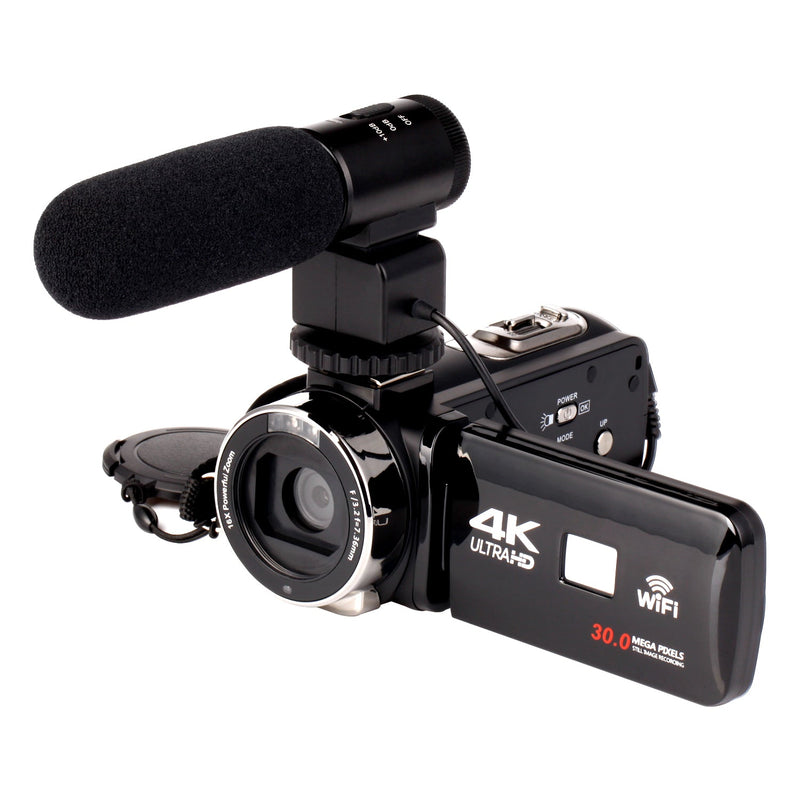 4K Digital Video Camera with 3.0'' LCD Full HD Display with mic Camcorder