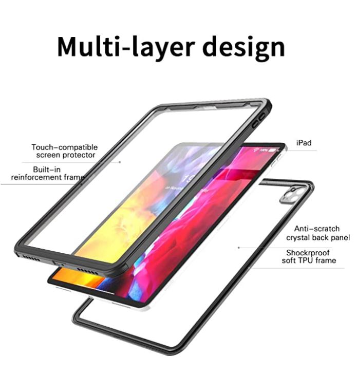iPad Pro 12.9 inch 4th, 5th, and 6th Gen Waterproof Shockproof Case