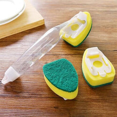Kitchen Dispenser Sponge brush - 1 Handle+5 Sponge