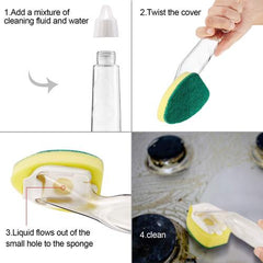 Kitchen Dispenser Sponge brush - 1 Handle+5 Sponge