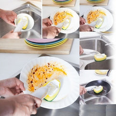 Kitchen Dispenser Sponge brush - 1 Handle+5 Sponge