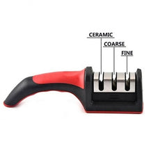 Kitchen Knife Sharpener with Non-slip Rubber Handle