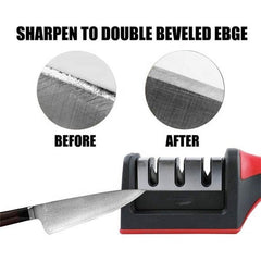 Kitchen Knife Sharpener with Non-slip Rubber Handle