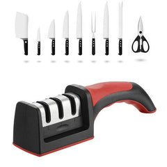 Kitchen Knife Sharpener with Non-slip Rubber Handle