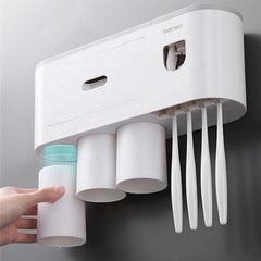 Toothpaste Dispenser and Tootbrush Holder Organisor