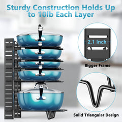 8 Tiers Pot Kitchen Storage Rack